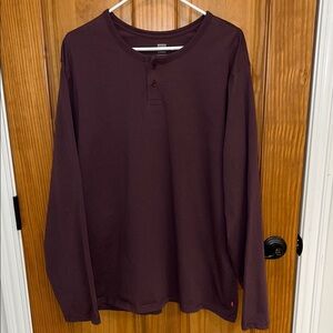 Levi's Dark Maroon Long Sleeve Henley Shirt XXL
